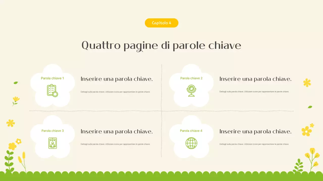 Introduzione ai bellissimi fiori primaverili in giallo e verde lime