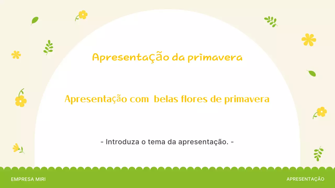 Introdução às lindas flores da primavera em amarelo e verde-limão