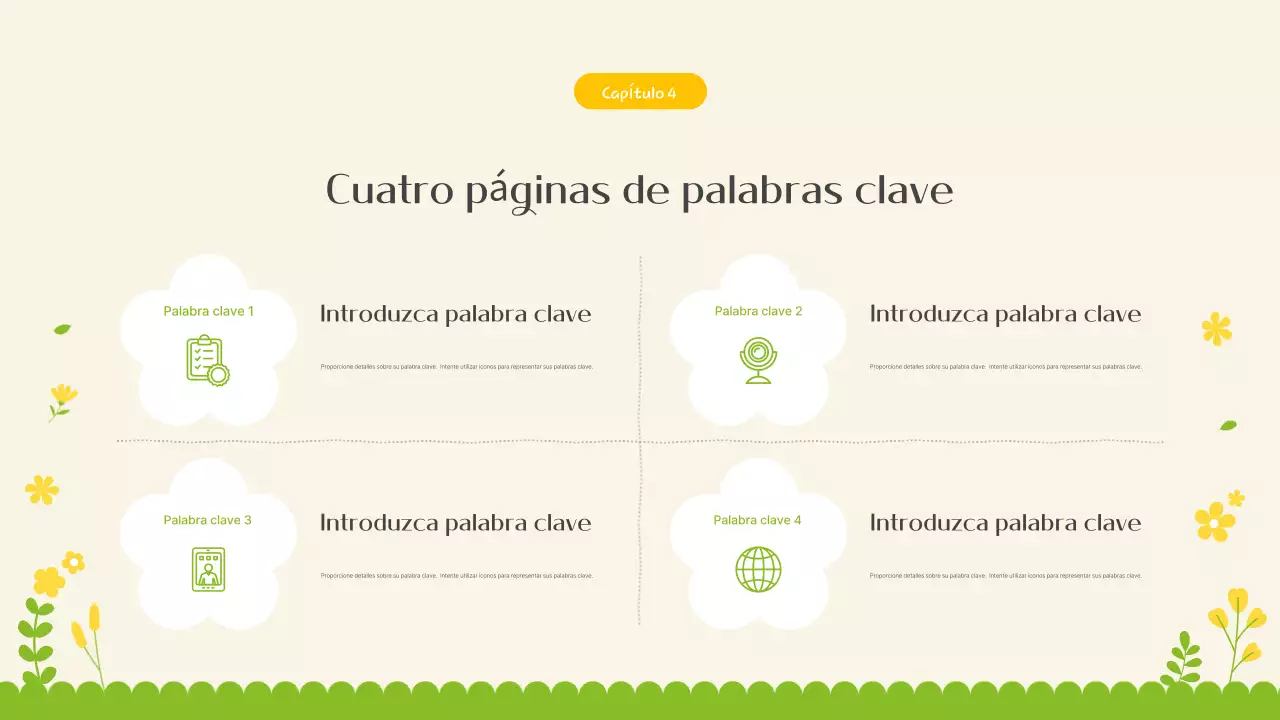 Introducción a las hermosas flores primaverales en amarillo y verde lima.