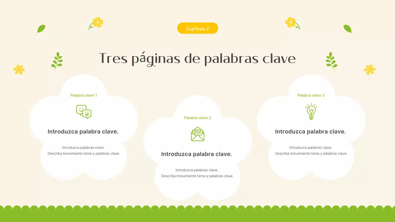 Introducción a las hermosas flores primaverales en amarillo y verde lima.