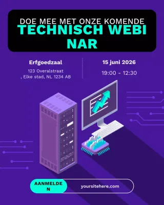 paarse moderne tech-evenementuitnodiging