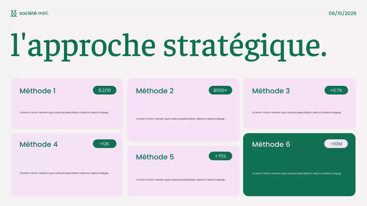 présentation marketing verte et moderne