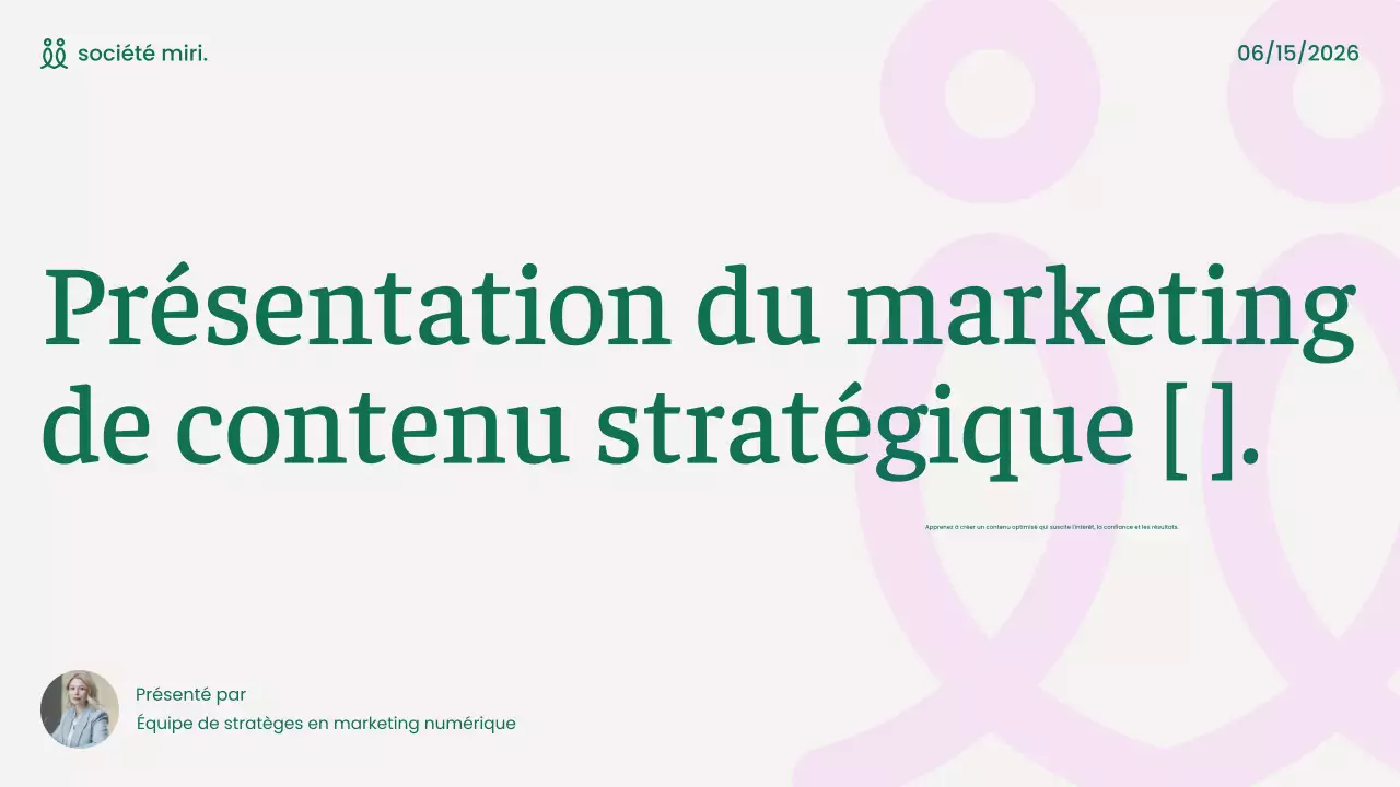 présentation marketing verte et moderne