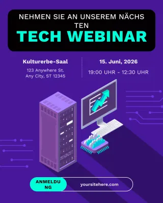 lila moderne Tech-Event-Einladung