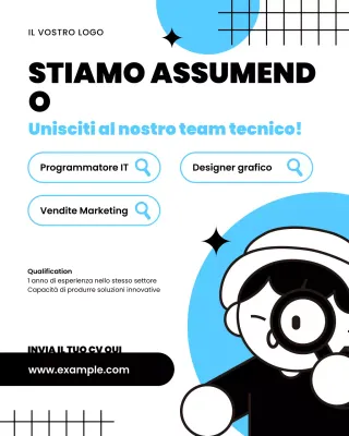 Stiamo assumendo un modello per i social media