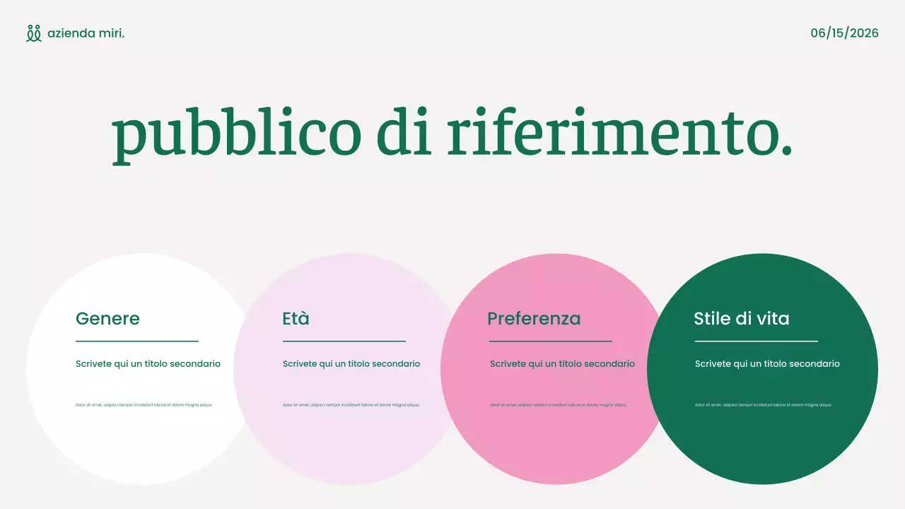presentazione marketing moderno verde