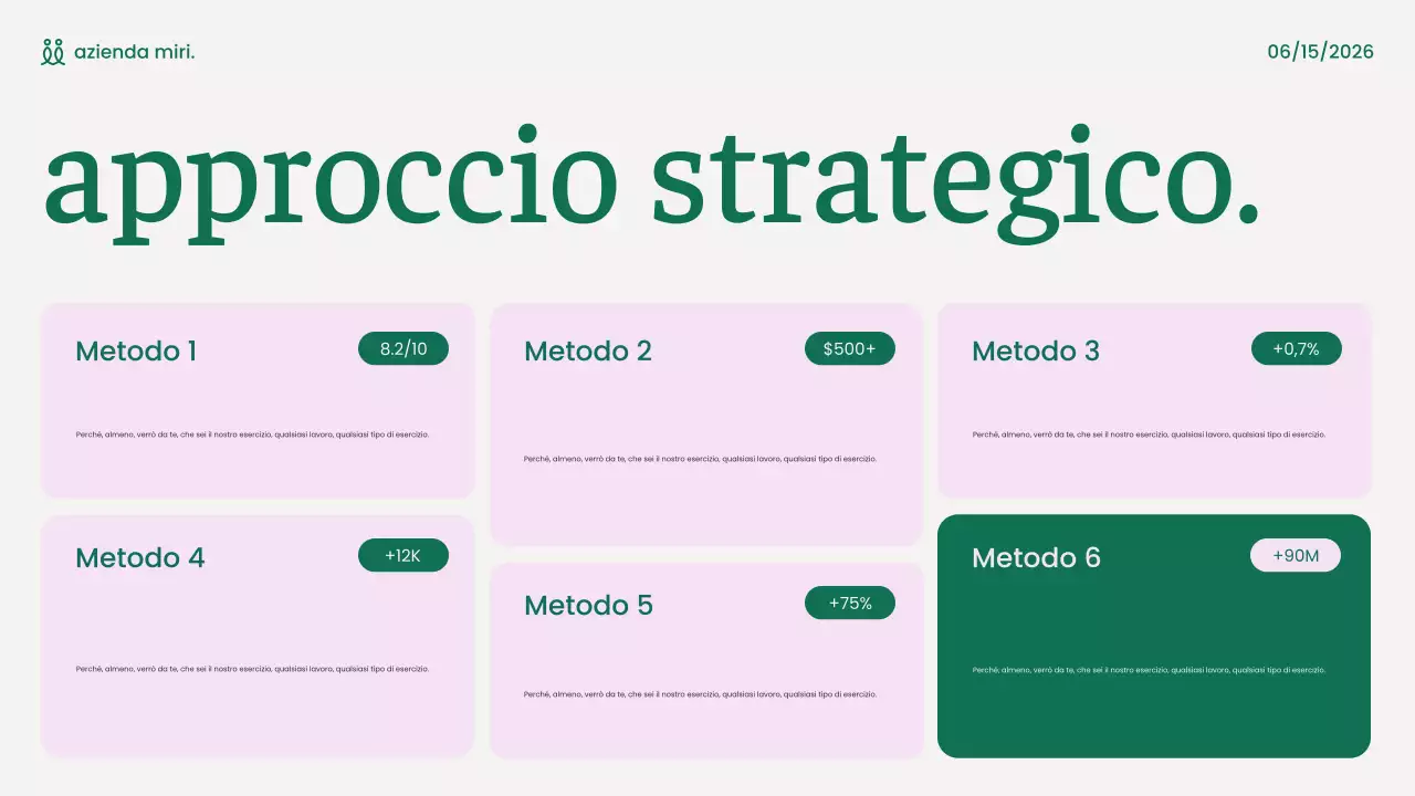 presentazione marketing moderno verde