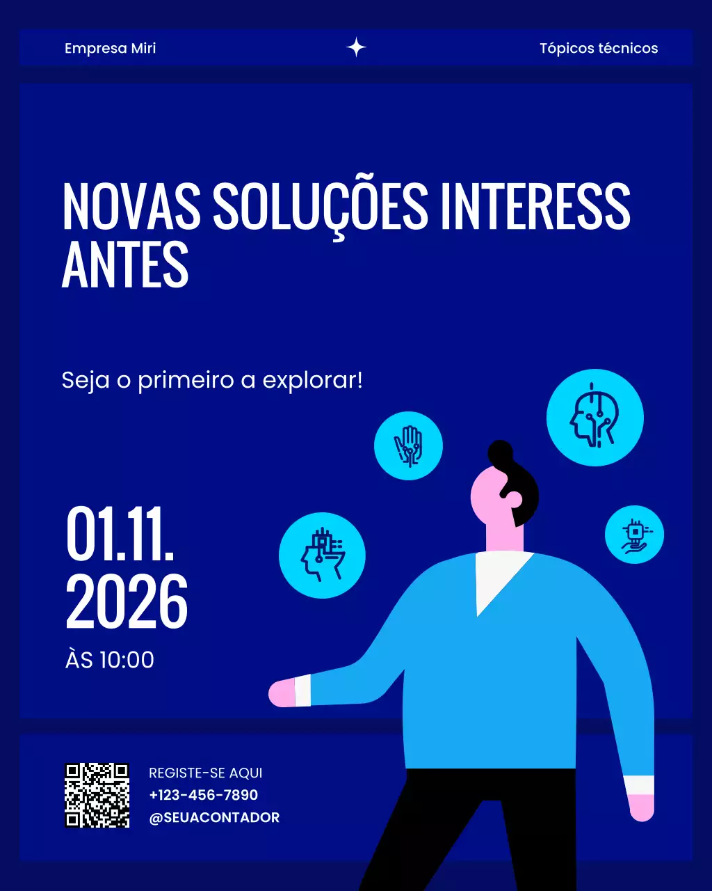 Postagem do Instagram sobre atualização do serviço azul e branco