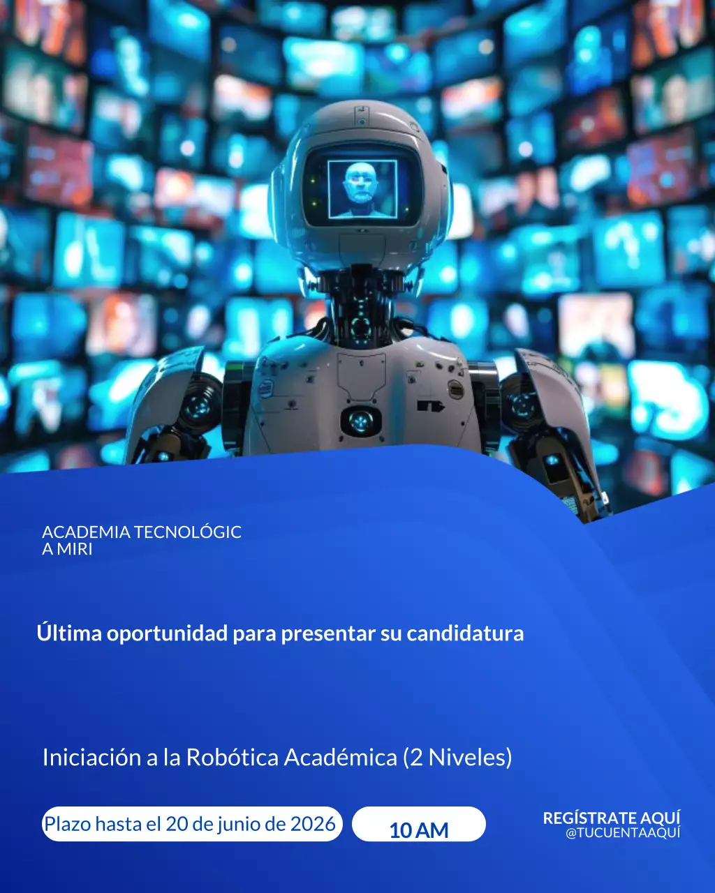 Anuncio urgente azul y blanco en Instagram