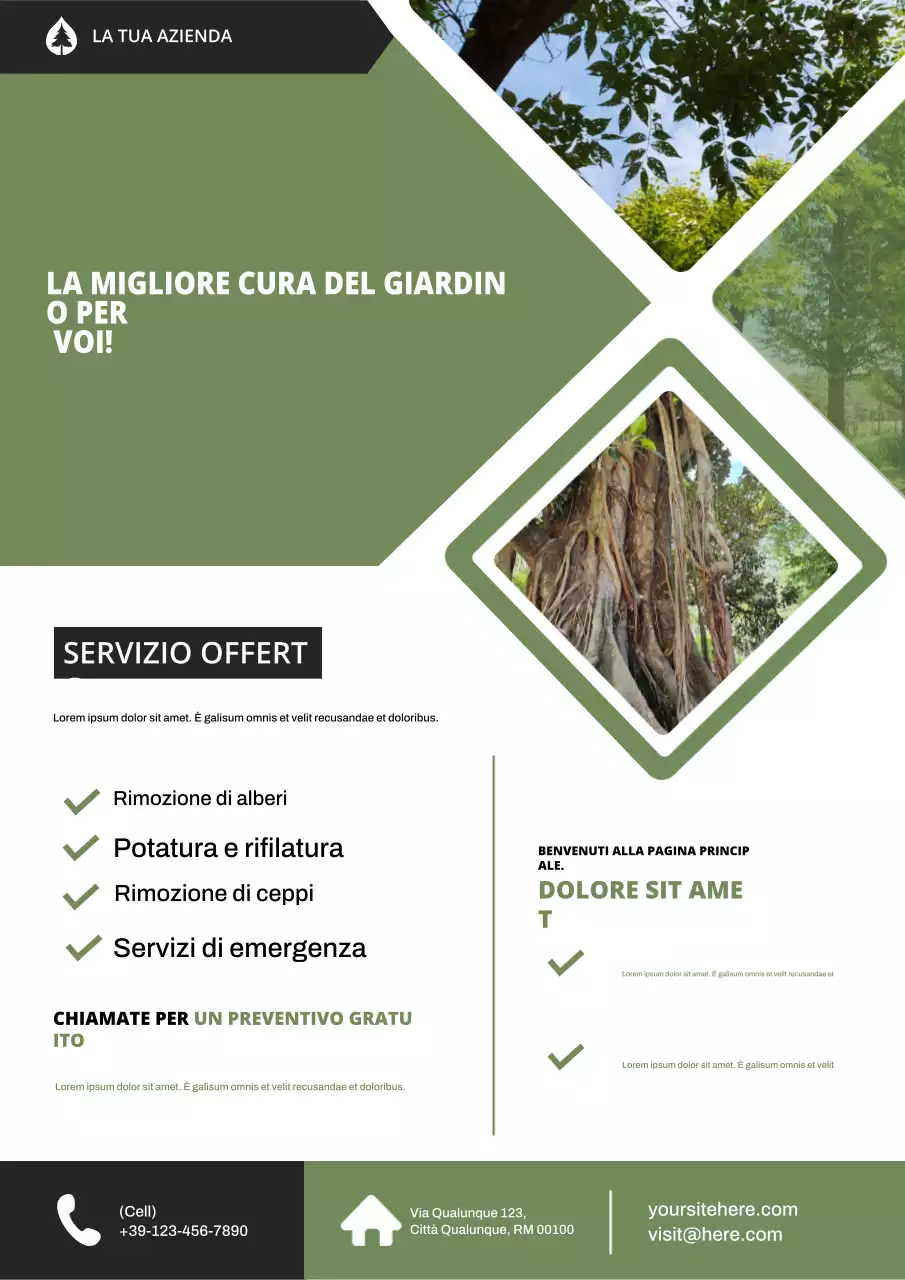 Manifesto pubblicitario di Green Modern Garden Services