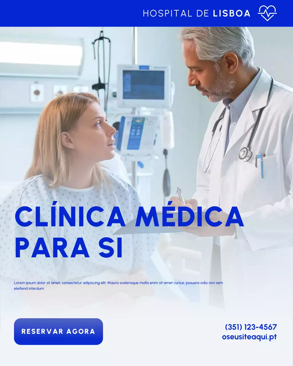 promoção de saúde moderna azul