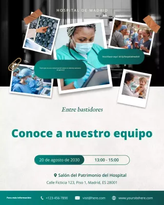 Invitación profesional de atención médica con degradado verde para publicación de Instagram