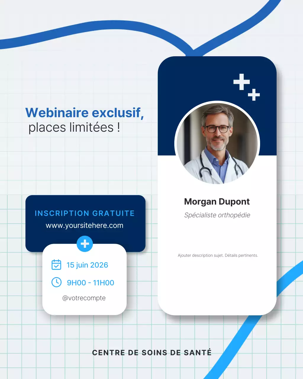 invitation médicale moderne bleue