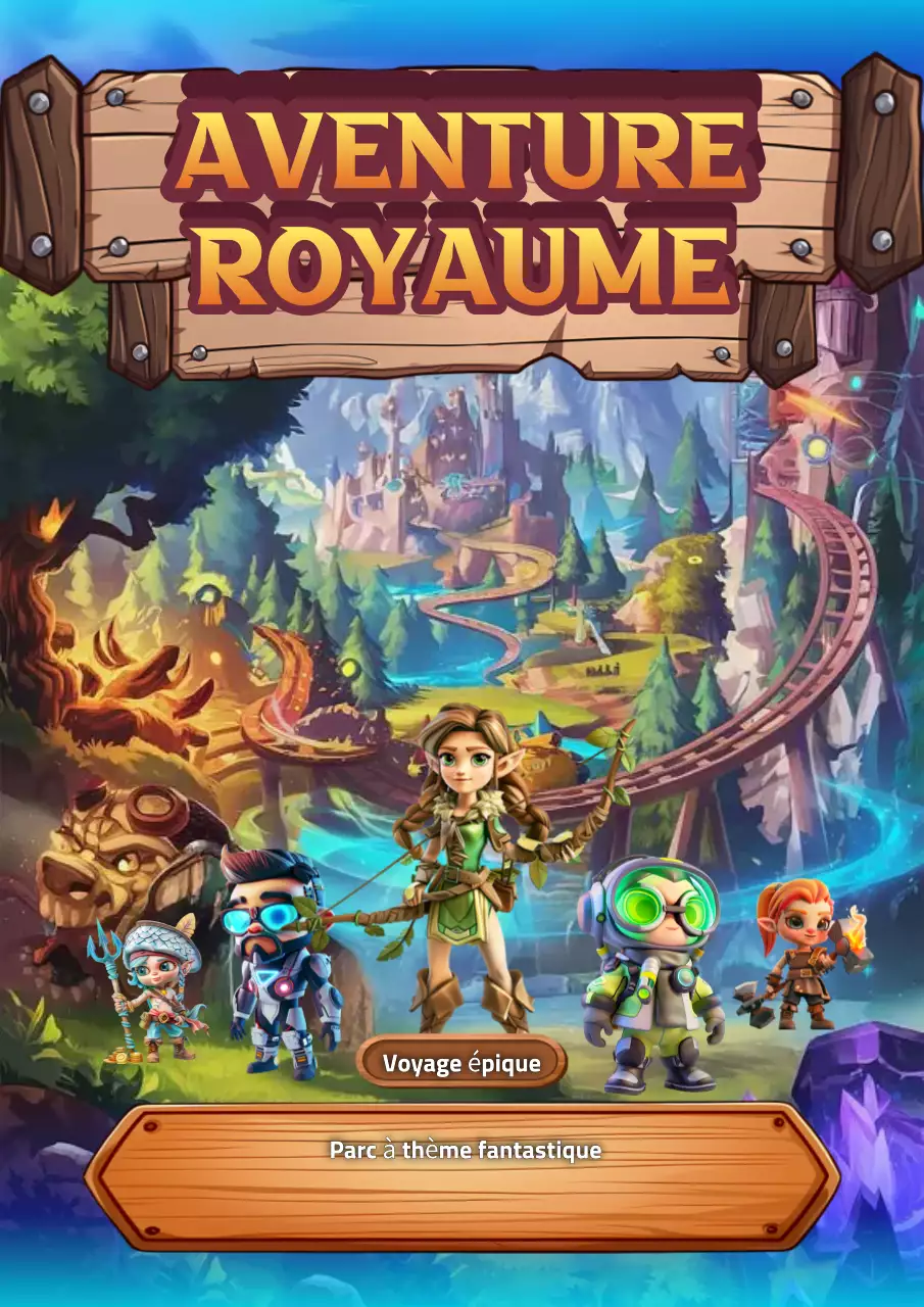 Affiche promotionnelle du parc à thème Fantasy coloré