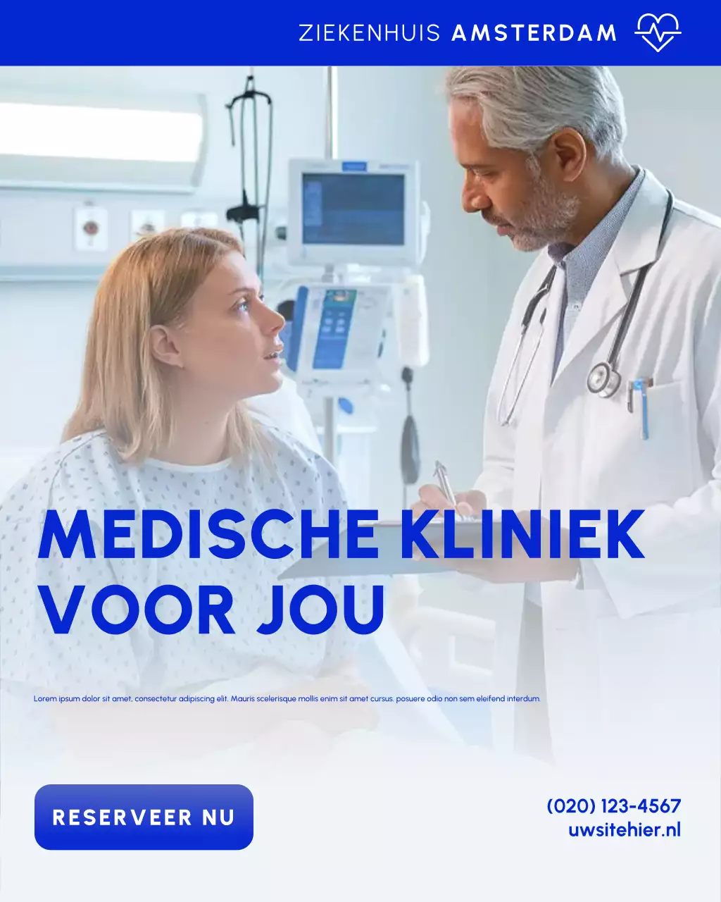 blauwe moderne gezondheidszorg promotie
