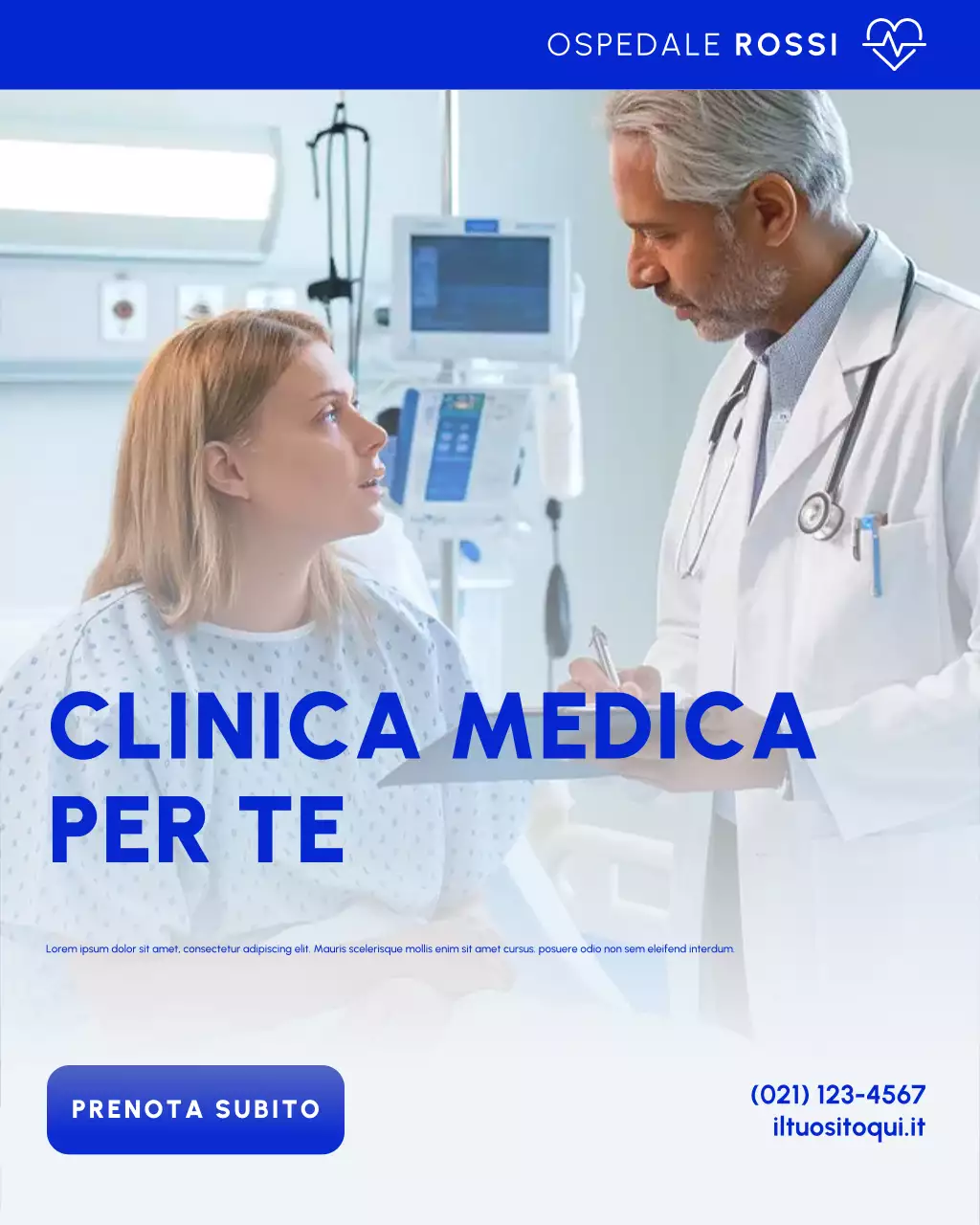 promozione sanitaria moderna blu