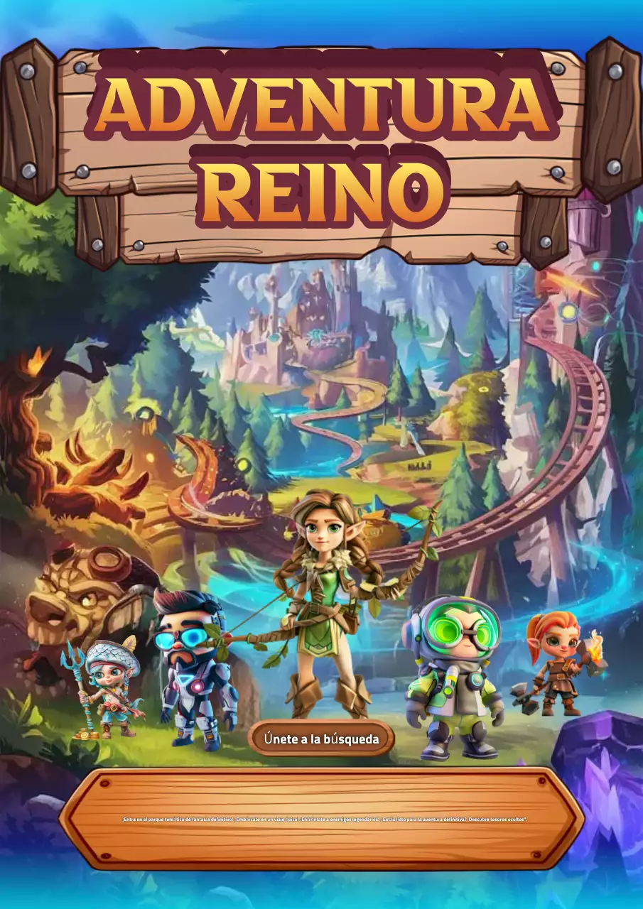 Cartel promocional del parque temático de fantasía colorido