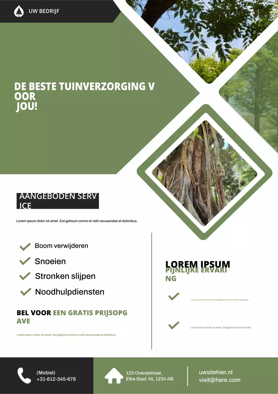 Groene moderne tuindiensten advertentieposter