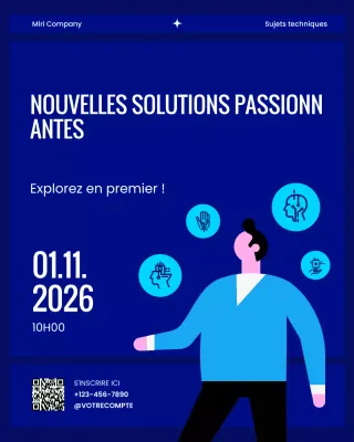 Publication Instagram de mise à jour du service bleu et blanc