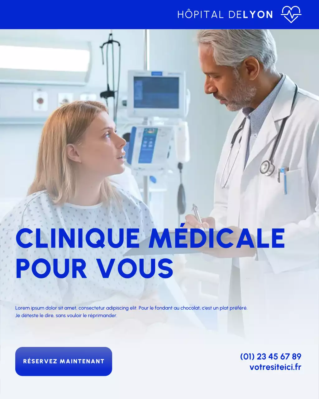 promotion des soins de santé modernes bleus