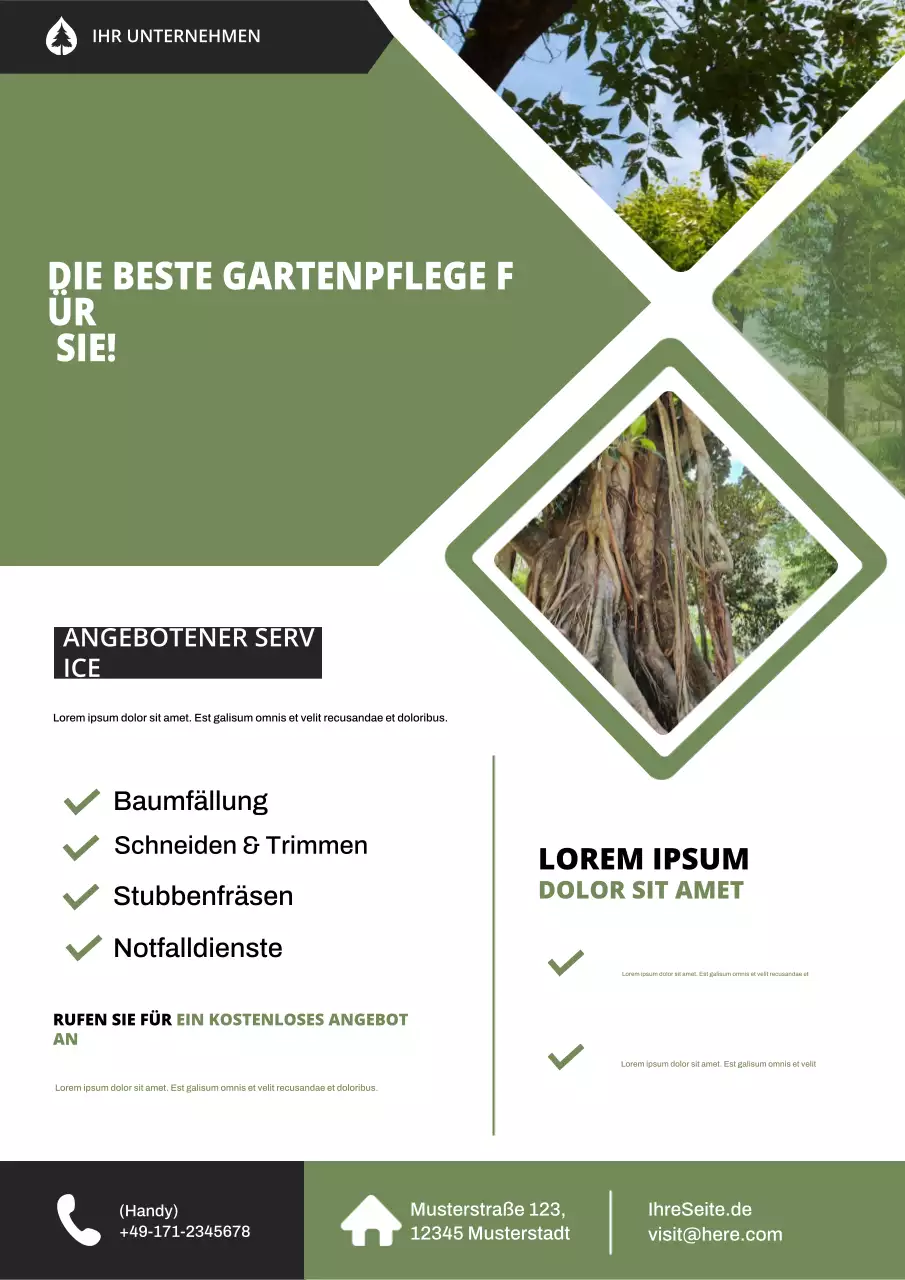 Werbeplakat „Green Modern Garden Services“