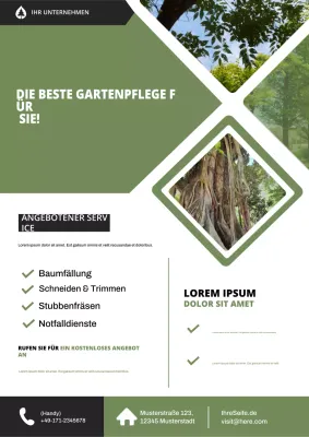 Werbeplakat „Green Modern Garden Services“