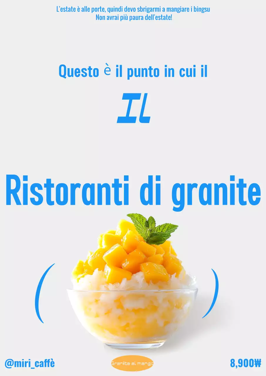 Pubblicità di dessert moderno blu