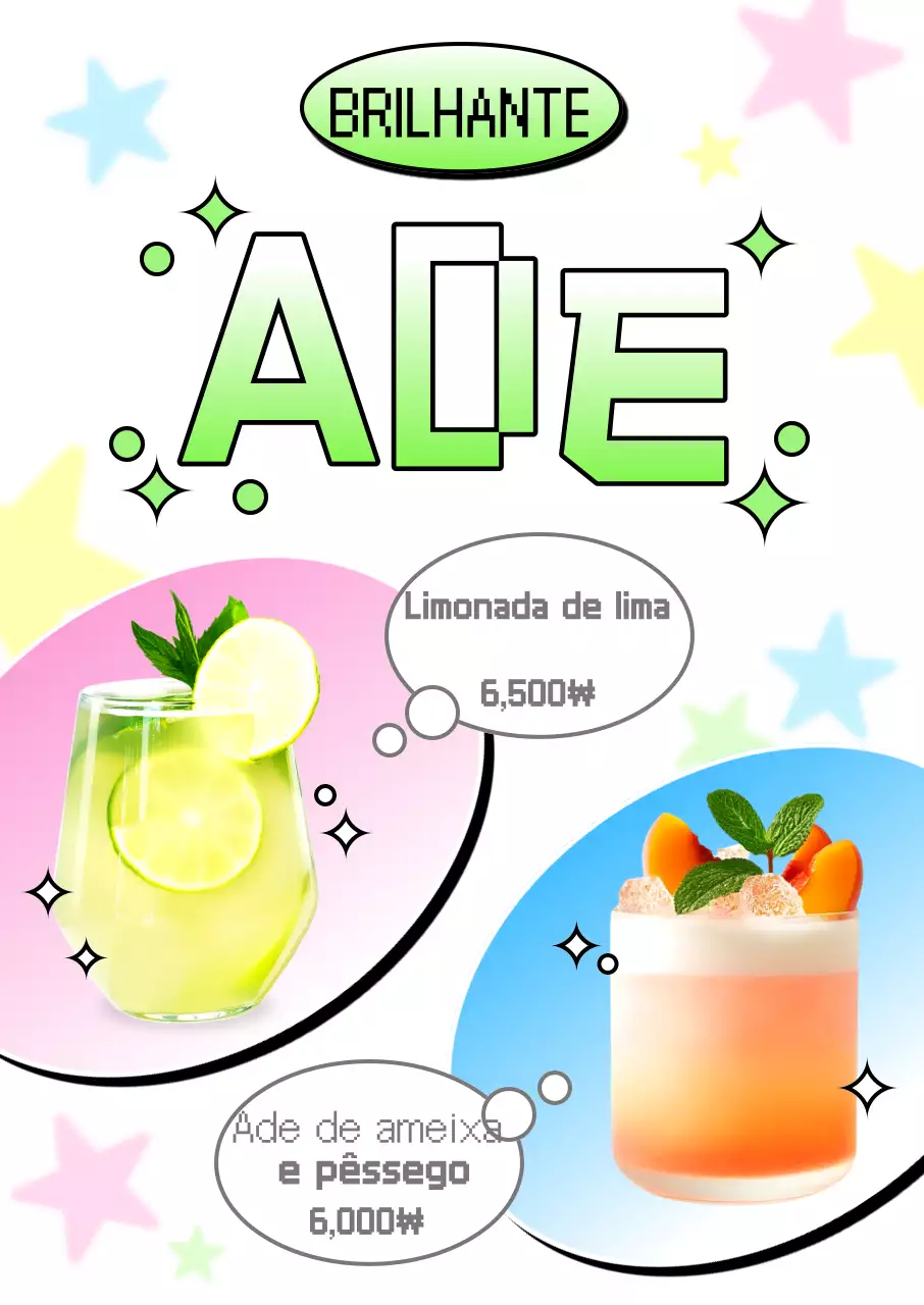 Menu de Bebidas Mint Pop