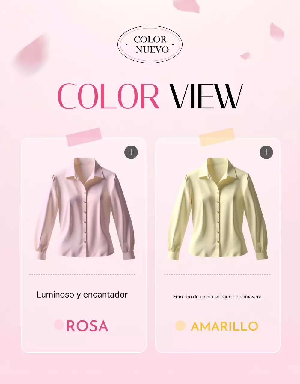 Anuncio de moda elegante en color rosa