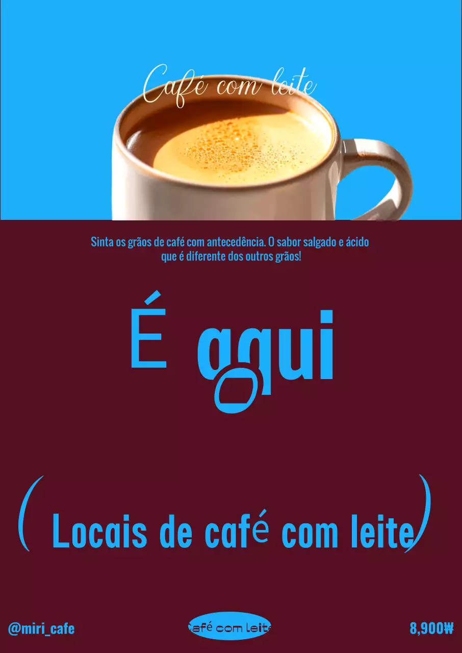 Propaganda de café pop azul-celeste