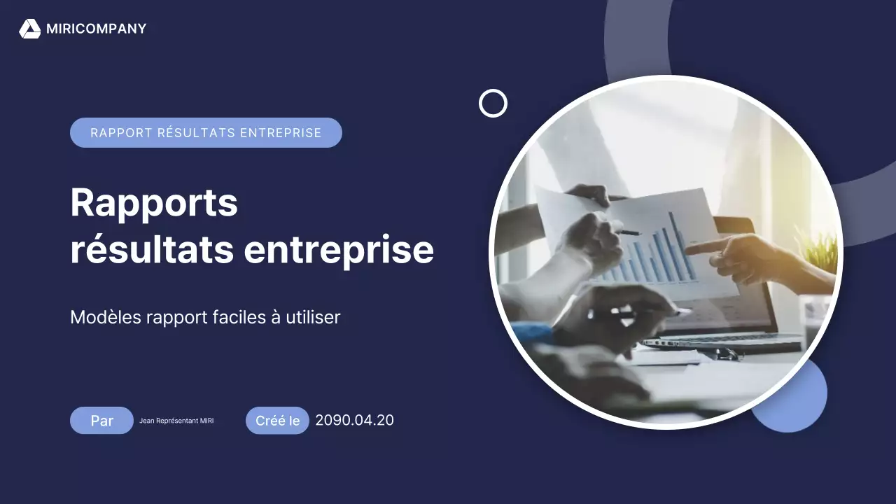 Rapport d'activité moderne bleu