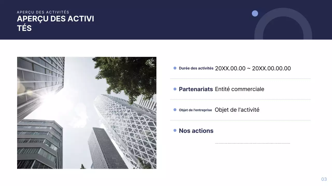 Rapport d'activité moderne bleu