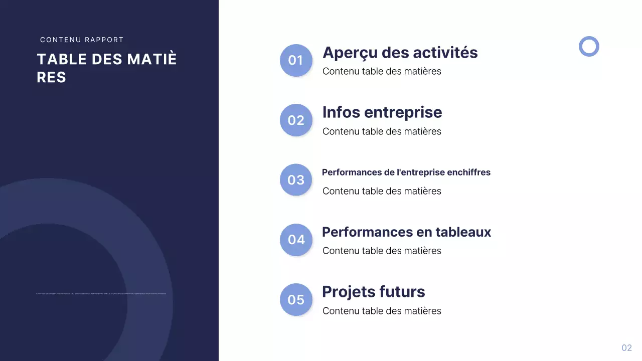 Rapport d'activité moderne bleu