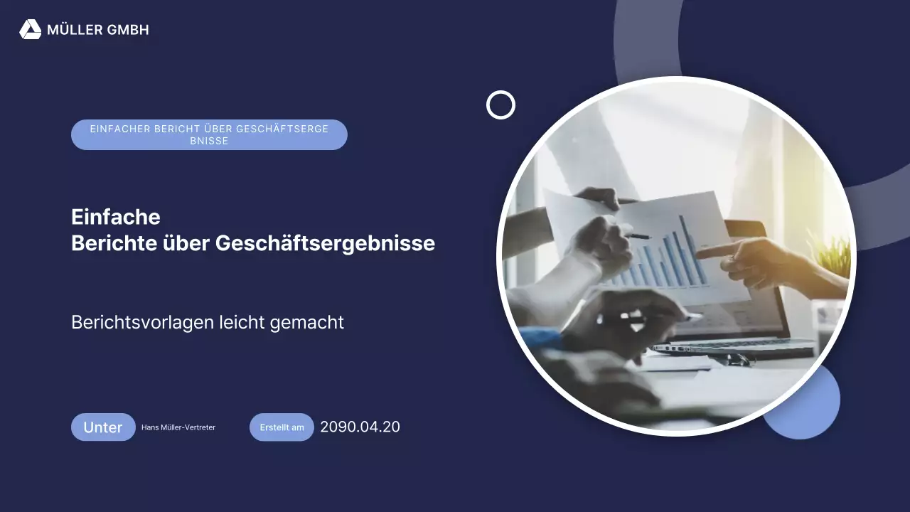 Blauer moderner Geschäftsbericht