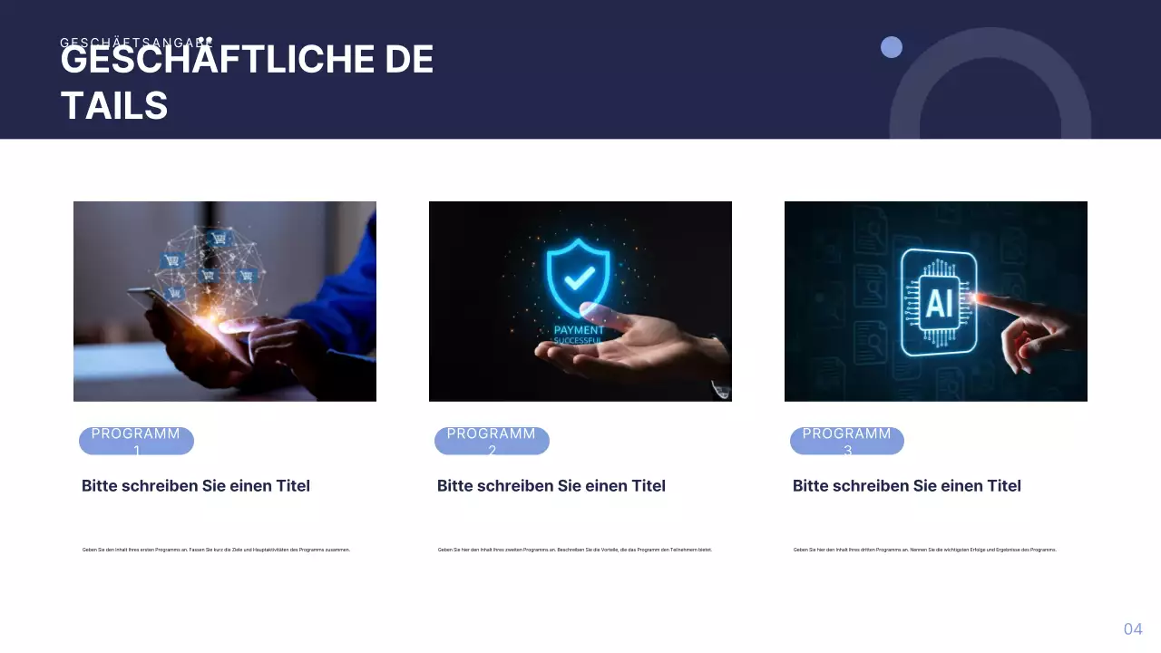 Blauer moderner Geschäftsbericht