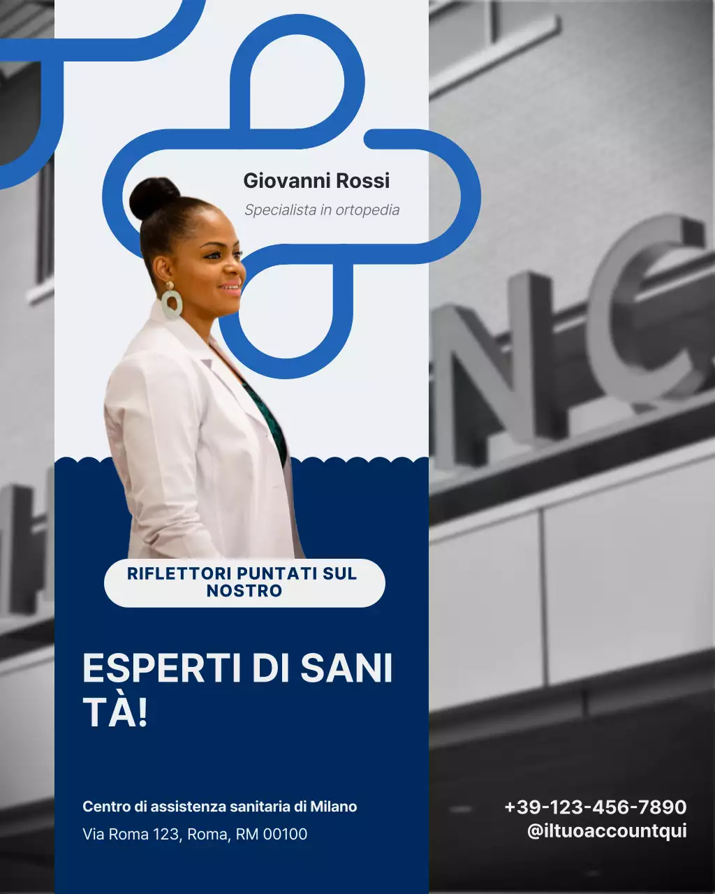 promozione sanitaria moderna blu