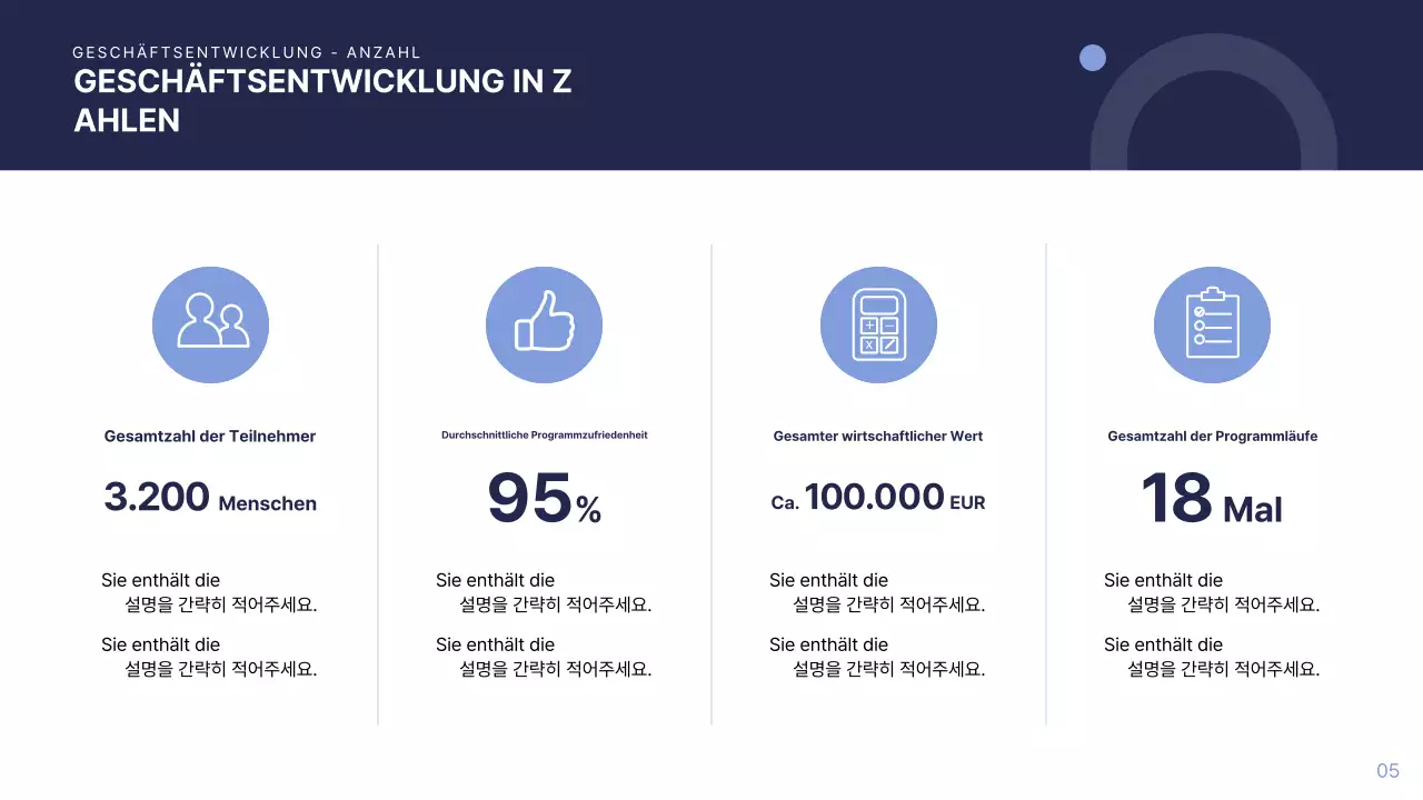 Blauer moderner Geschäftsbericht