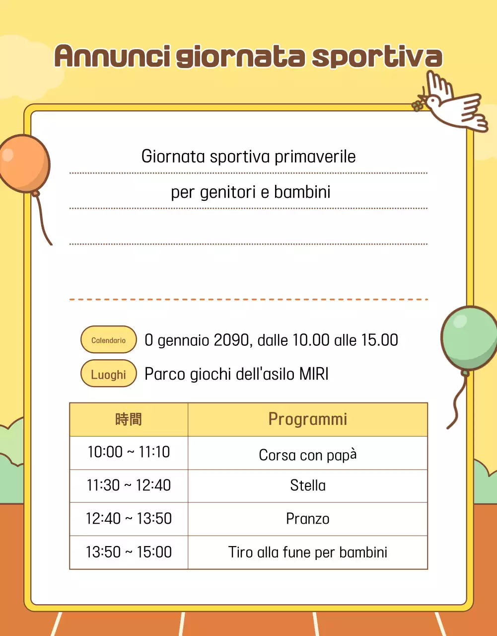 Guida per l'asilo nido Yellow Baby