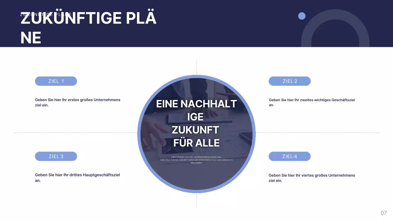 Blauer moderner Geschäftsbericht