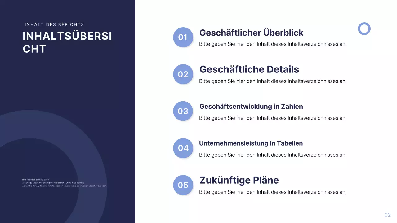 Blauer moderner Geschäftsbericht