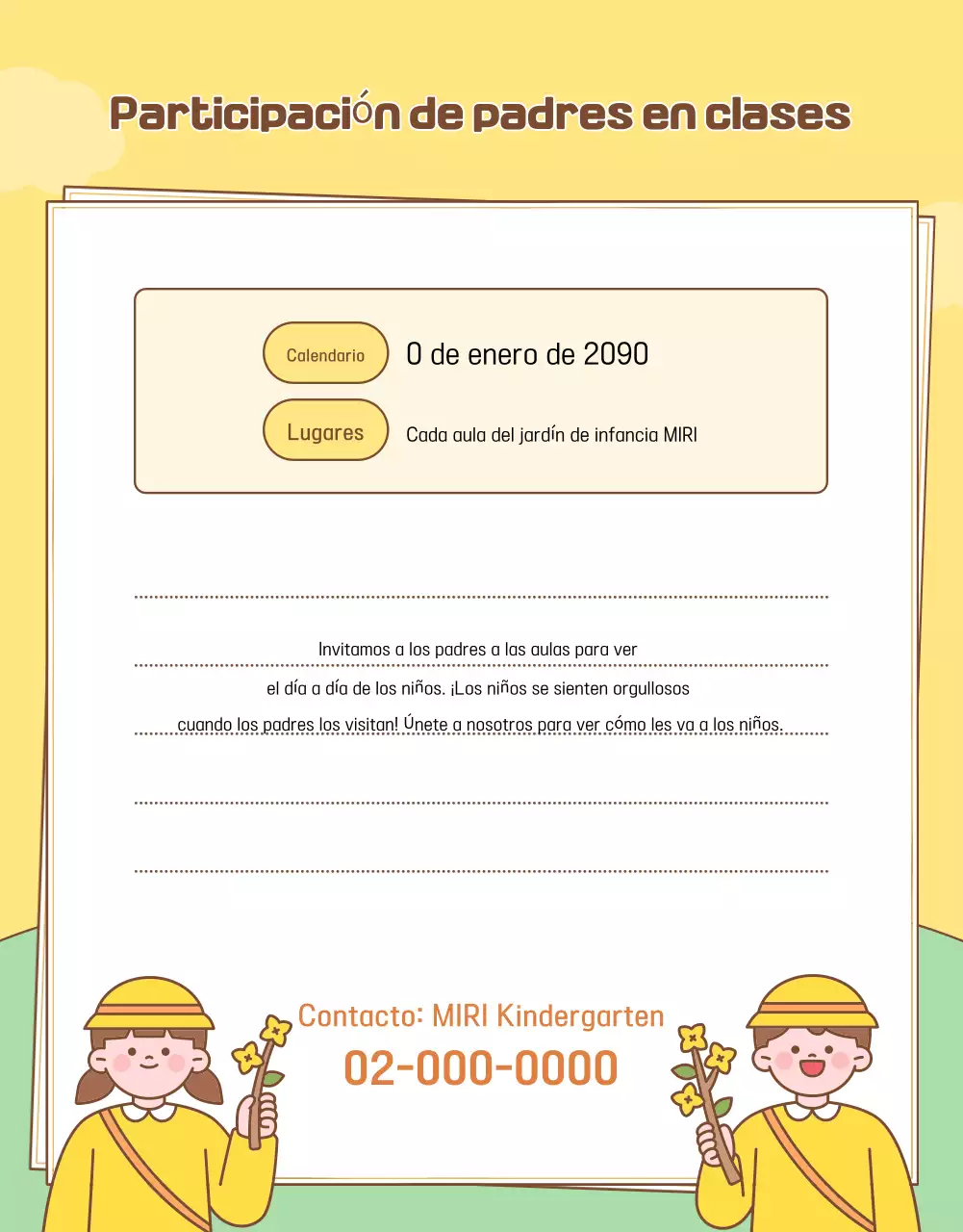 Guía de jardín de infancia para bebés amarillos