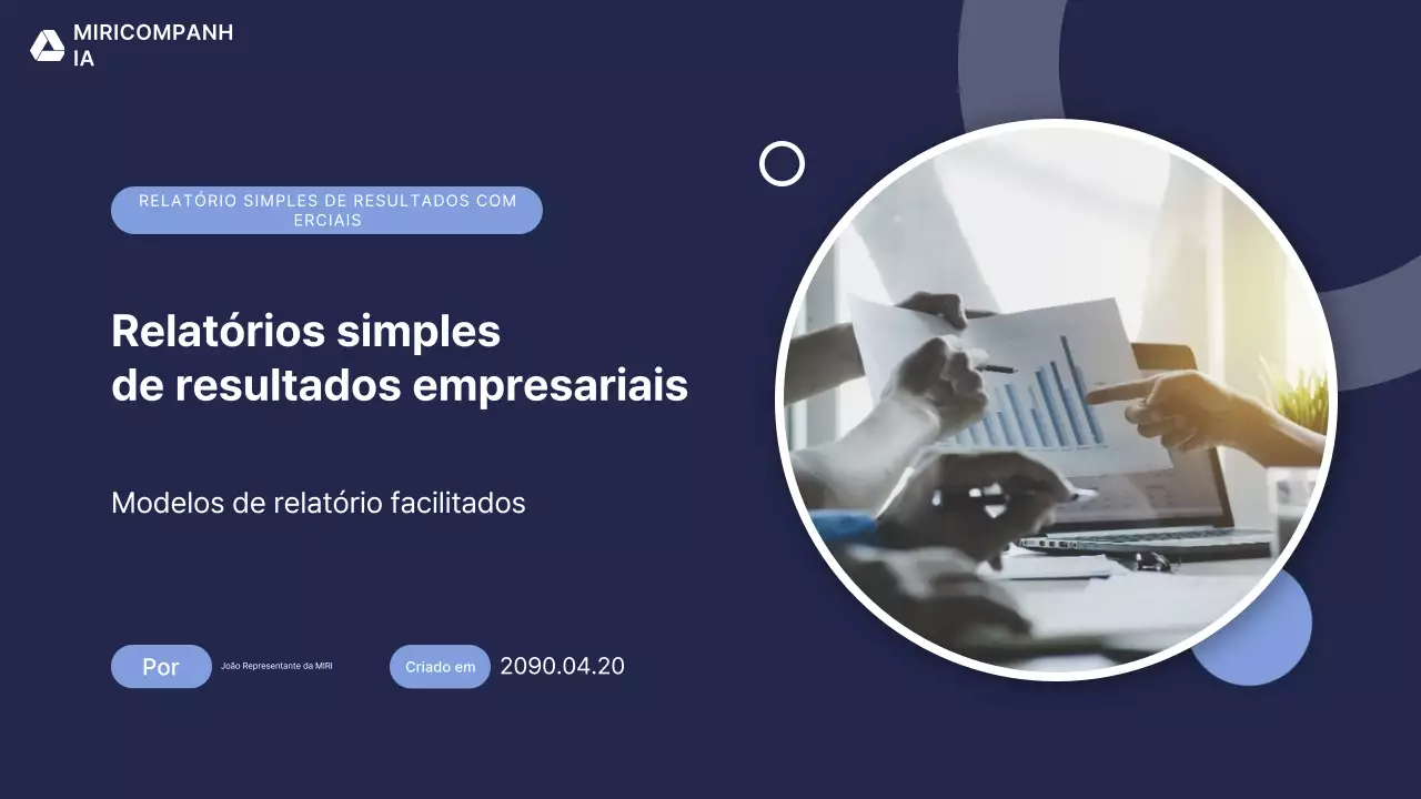 Relatório de Negócios Modernos Azul