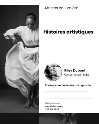 Publication Instagram de promotion d'art élégant et moderne en niveaux de gris