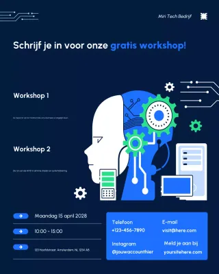 Uitnodiging voor een modern tech-evenement van de marine