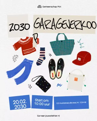 Instagram-bericht over rode en grijze garageverkoop