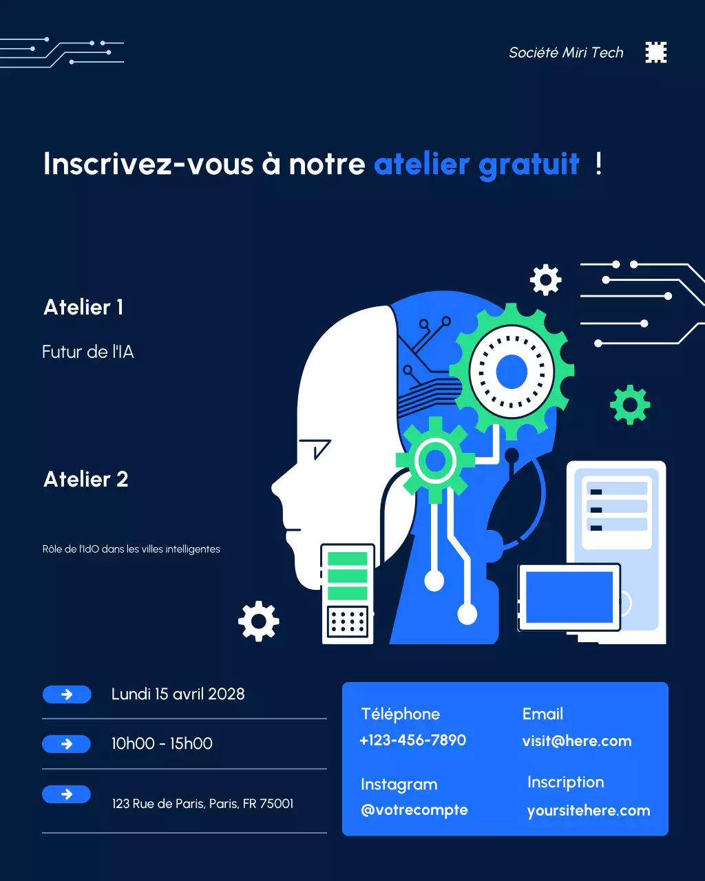 Invitation à un événement technologique moderne de la Marine