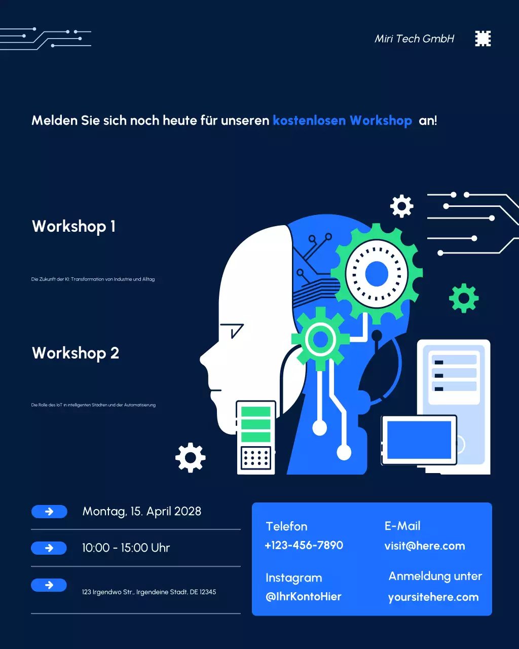 Einladung zu einem modernen Tech-Event der Marine
