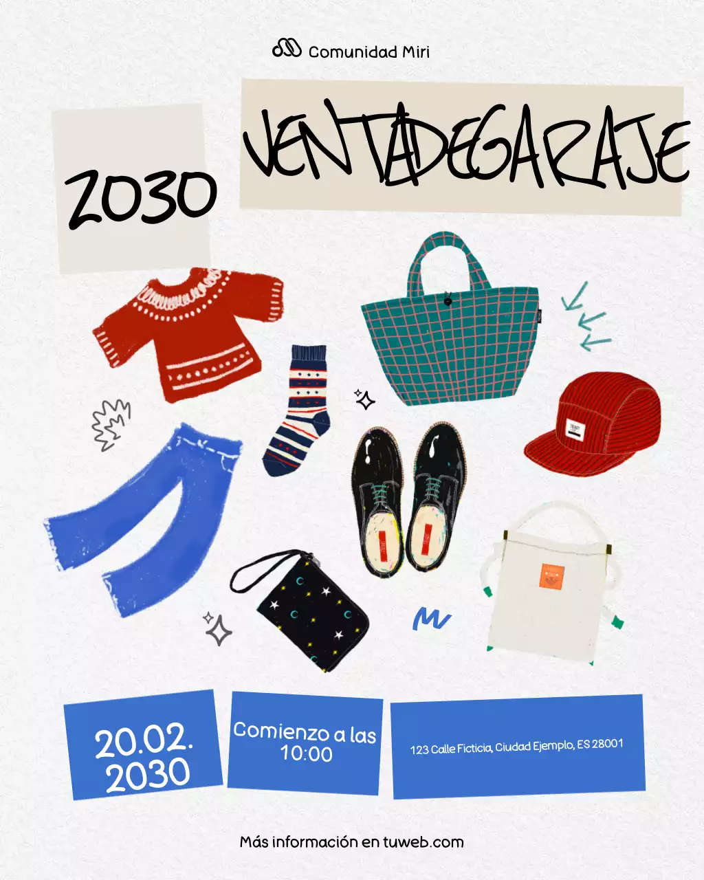 Publicación de Instagram de la venta de garaje roja y gris