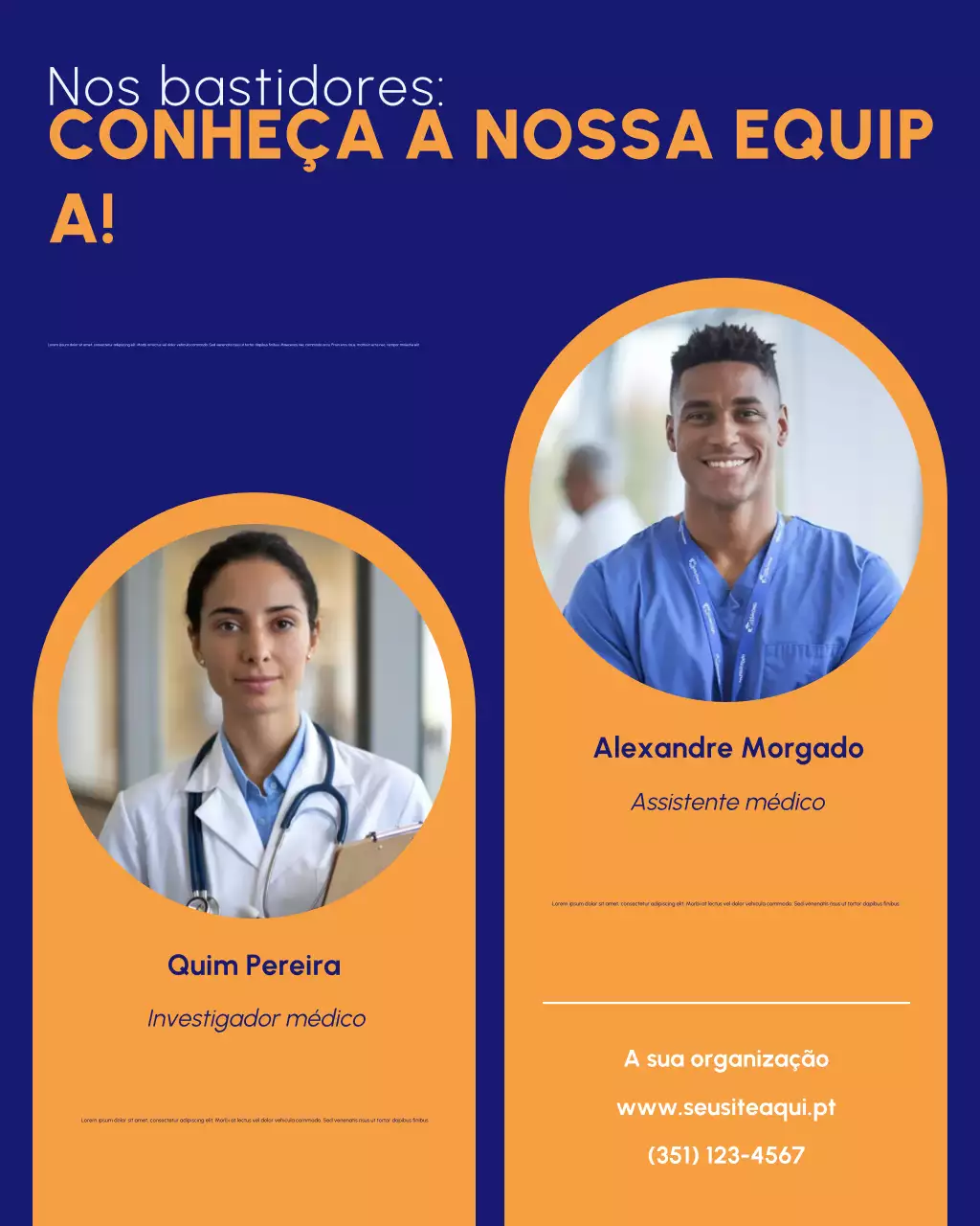 anúncio da equipe moderna azul
