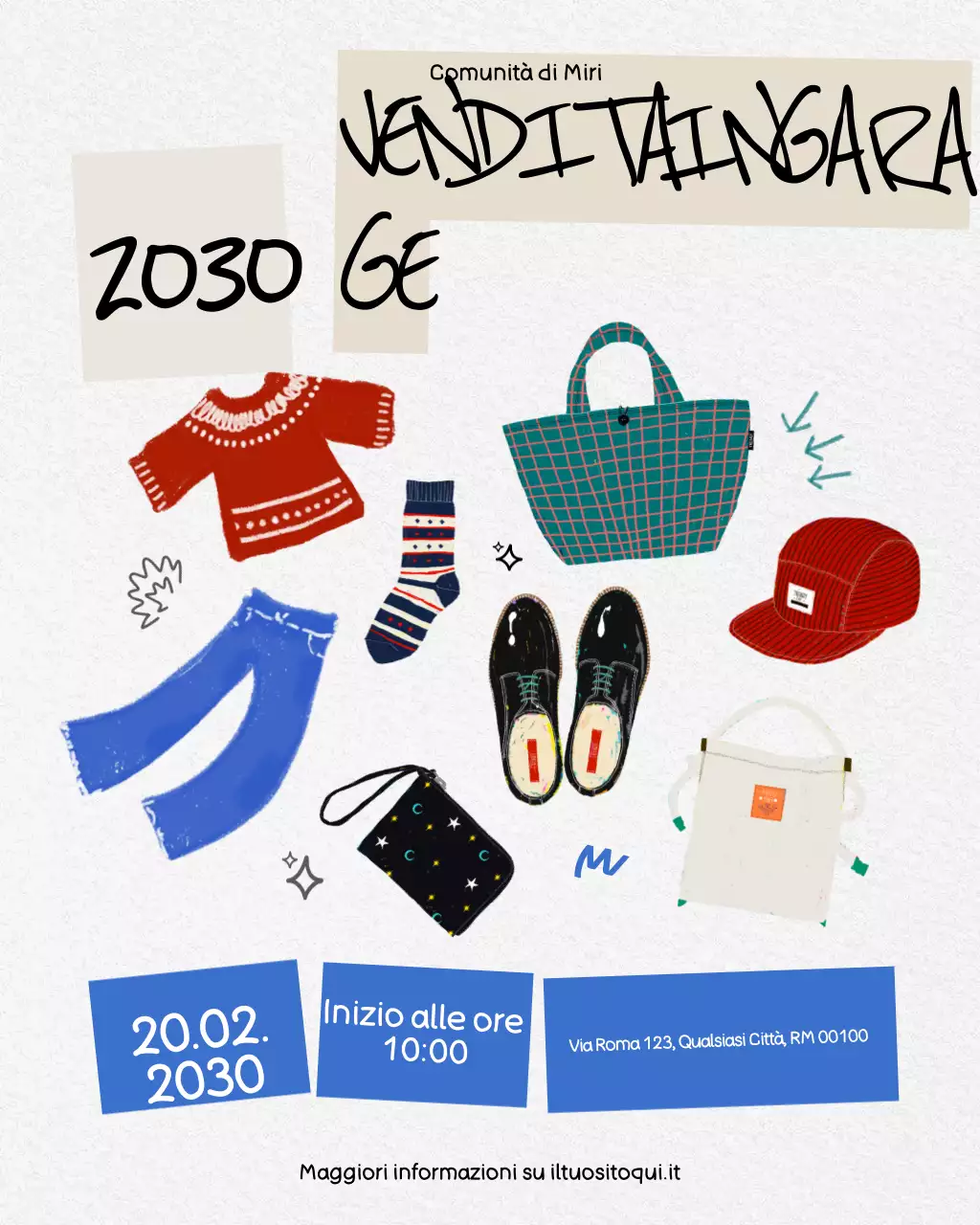 Post Instagram di vendita di garage rosso e grigio